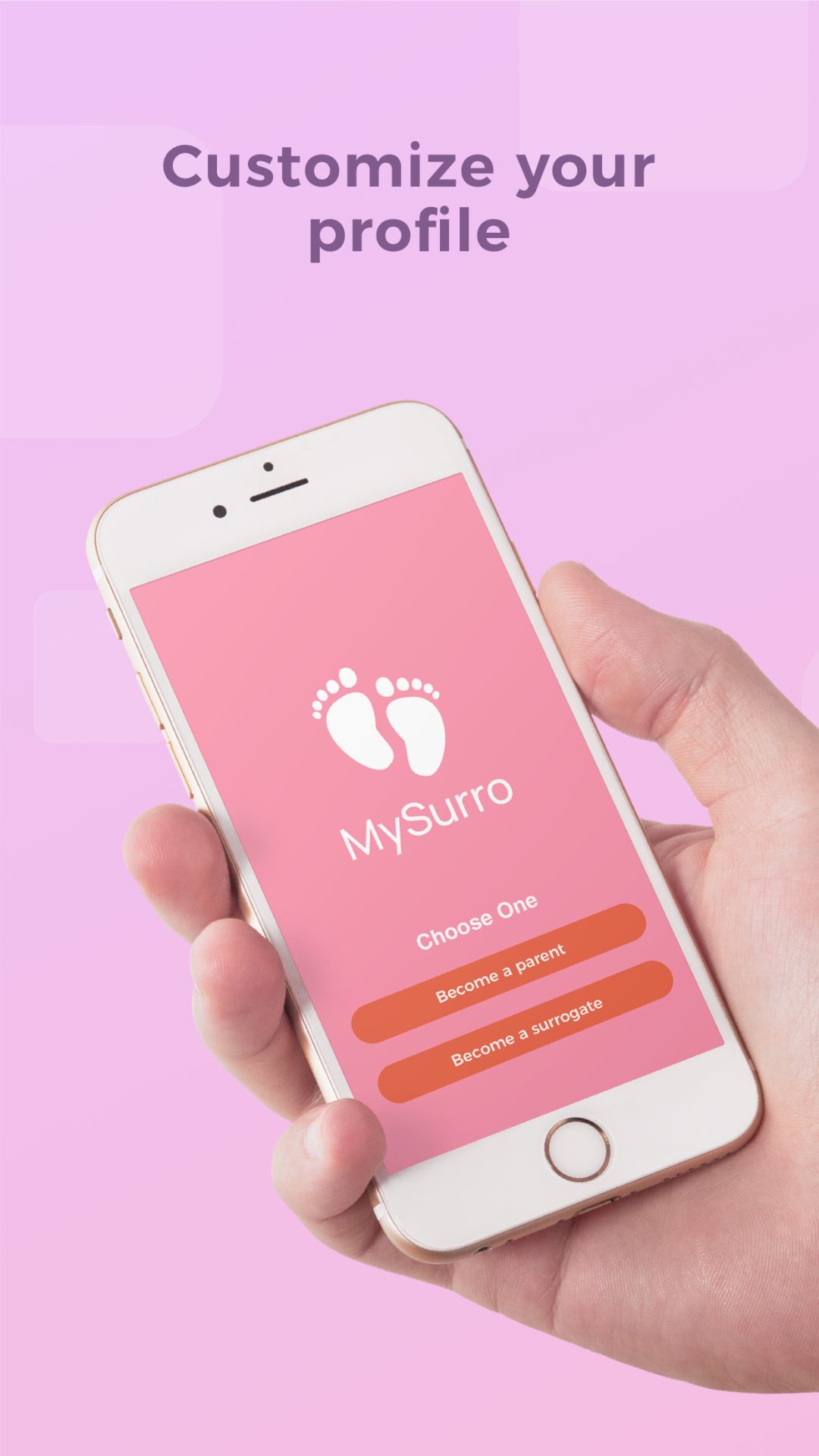 My Surro app — login screen