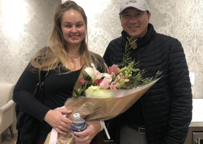 Two happy people at Babytree Surrogacy celebrate success and support each other on their surrogacy journey.